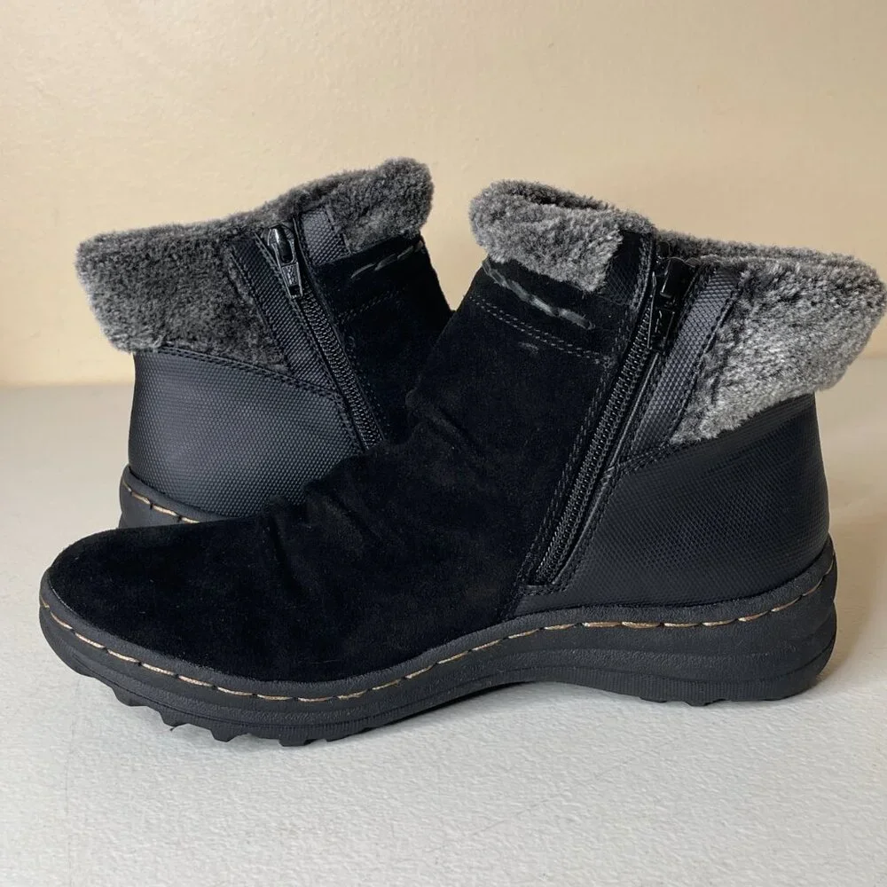 Baretraps Alick Black Slouchy Suede Winter Booties Size 6.5